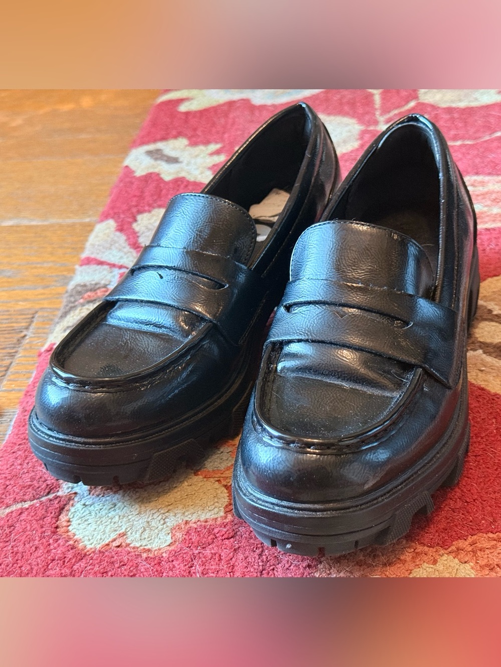 Black Leather Penny Loafers